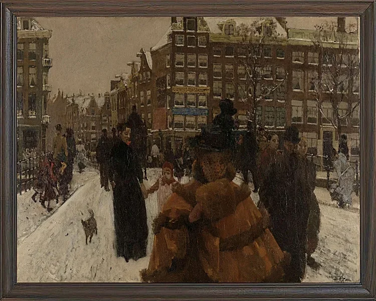 Die einzige Brücke an der Paleisstraat in Amsterdam - 1896