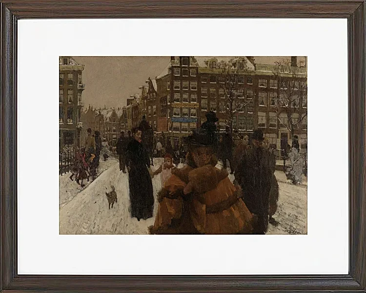 Die einzige Brücke an der Paleisstraat in Amsterdam - 1896