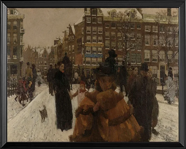 Die einzige Brücke an der Paleisstraat in Amsterdam - 1896