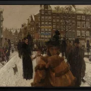 Die einzige Brücke an der Paleisstraat in Amsterdam - 1896