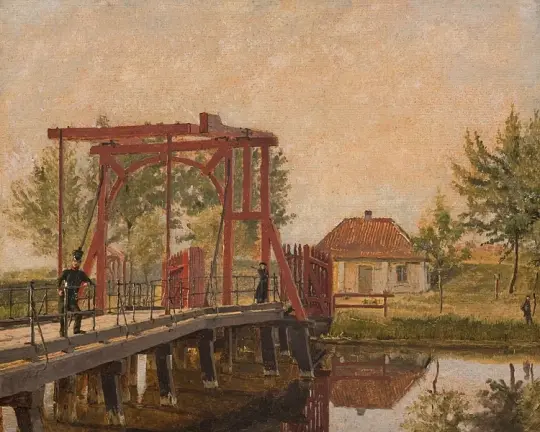 Die nördliche Zugbrücke zur Zitadelle in Kopenhagen – 1835