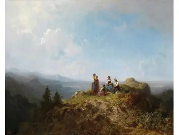 Dirndel auf der Alm - 1852