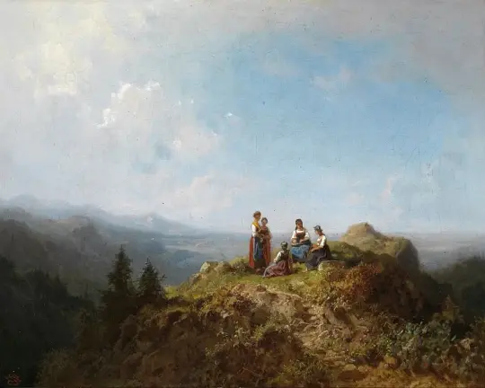Dirndel auf der Alm - 1852
