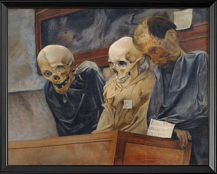 Drei Schädel aus dem Convento dei Cappucini in Palermo - 1894