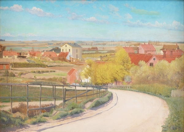 Blick von einer Straße in der Nähe von Næstved, Seeland - 1892