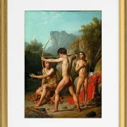 Drei spartanische Jungen üben Bogenschießen – 1812