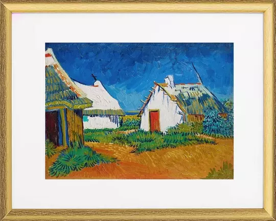 Drei weiße Häuschen in Saintes-Maries - 1888