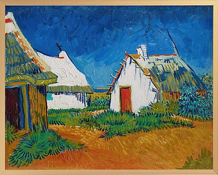Tre hvide hytter i Saintes-Maries - 1888