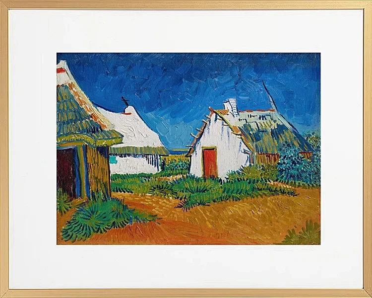 Tre hvide hytter i Saintes-Maries - 1888
