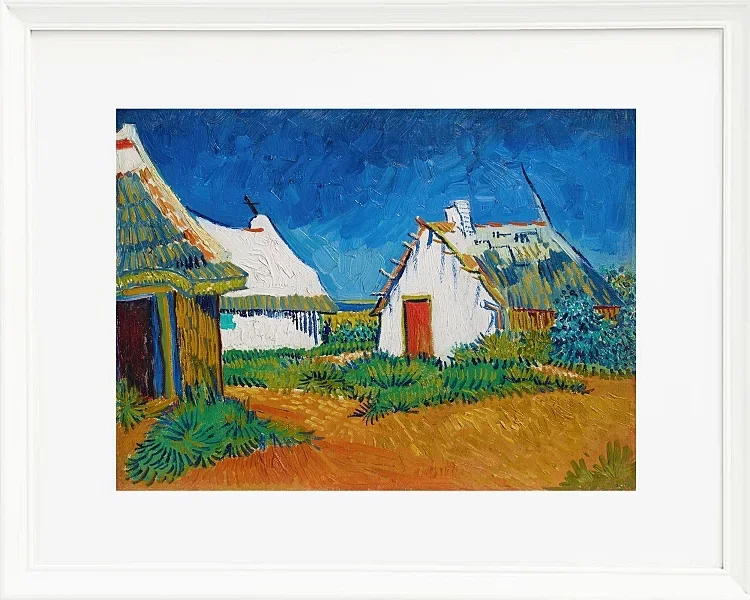 Tre hvide hytter i Saintes-Maries - 1888