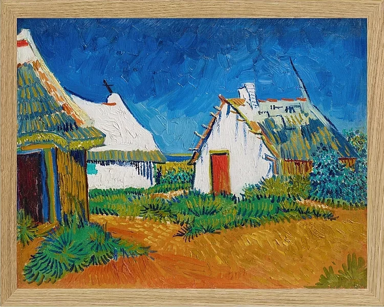 Tre hvide hytter i Saintes-Maries - 1888