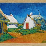 Tre hvide hytter i Saintes-Maries - 1888