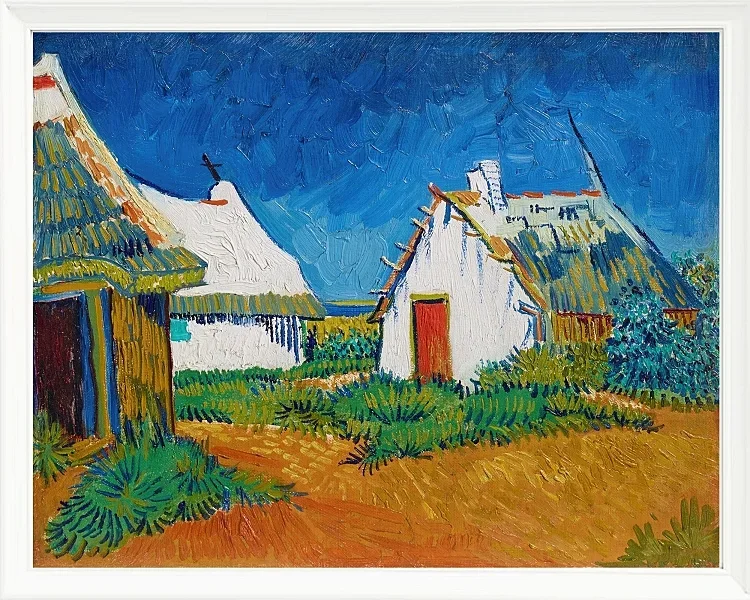 Tre hvide hytter i Saintes-Maries - 1888