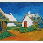 Tre hvide hytter i Saintes-Maries - 1888