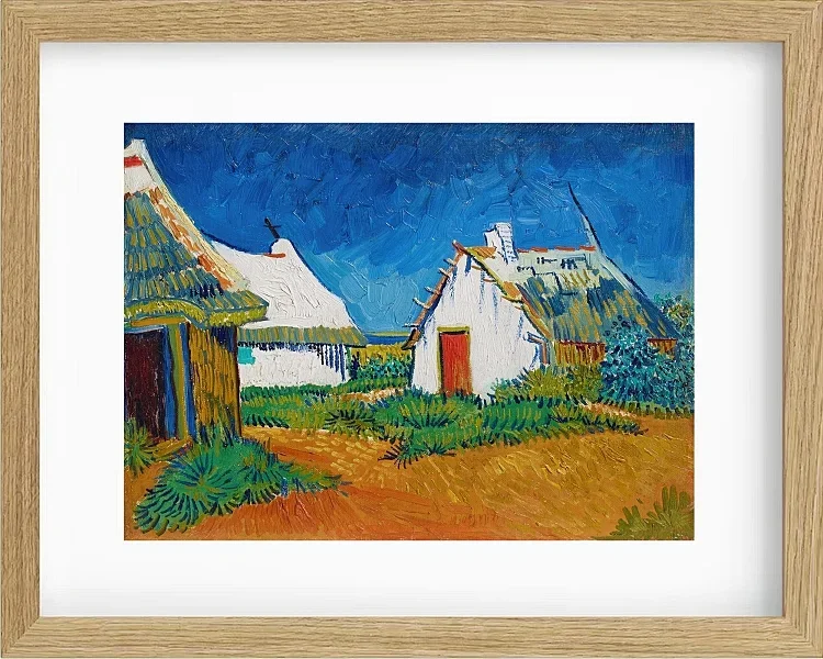 Tre hvide hytter i Saintes-Maries - 1888