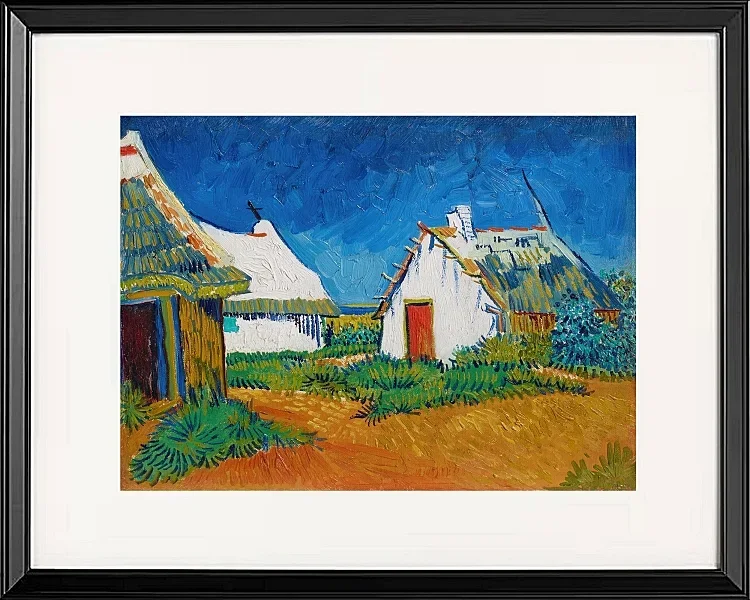 Tre hvide hytter i Saintes-Maries - 1888