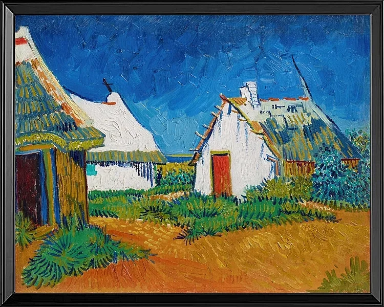 Tre hvide hytter i Saintes-Maries - 1888