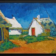 Tre hvide hytter i Saintes-Maries - 1888