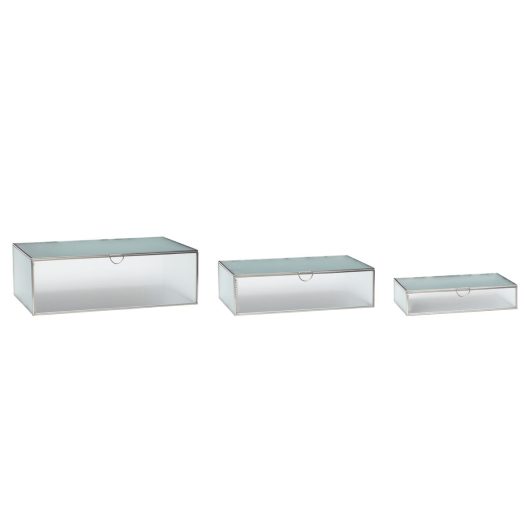 Ripple Glass Boxes Nickel (set of 3)