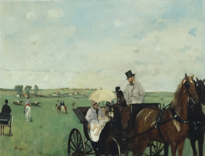 Edgar Degas - Bei den Rennen auf dem Land 1869 | Giclée Kunstdruck gerahmt
