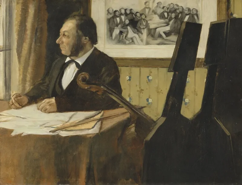 Edgar Degas - Der Cellist Pilet 1868 | Giclée Kunstdruck gerahmt