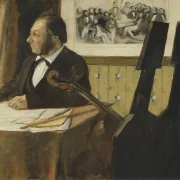 Edgar Degas - Der Cellist Pilet 1868 | Giclée Kunstdruck gerahmt