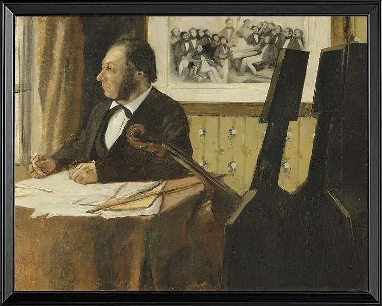 Edgar Degas - Der Cellist Pilet 1868 | Giclée Kunstdruck gerahmt
