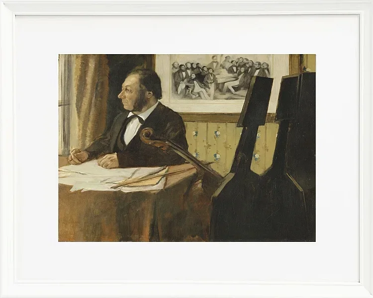 Edgar Degas - Der Cellist Pilet 1868 | Giclée Kunstdruck gerahmt