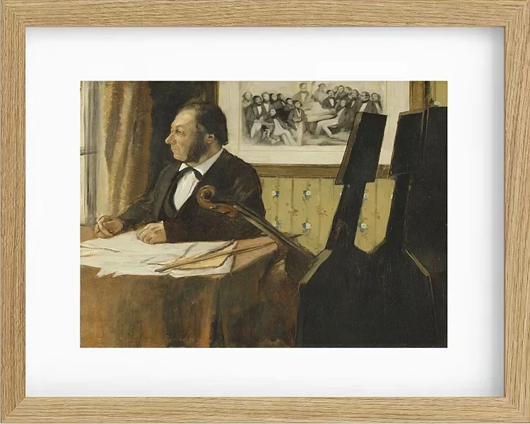 Edgar Degas - Der Cellist Pilet 1868 | Giclée Kunstdruck gerahmt