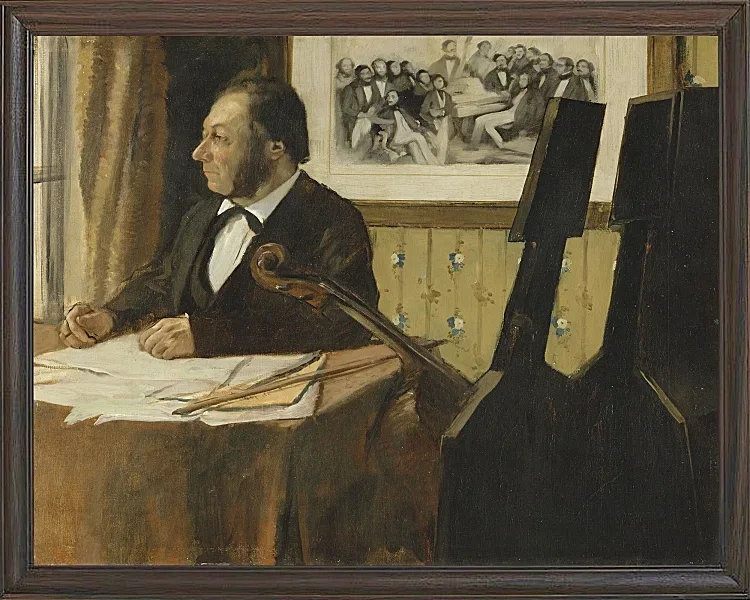 Edgar Degas - Der Cellist Pilet 1868 | Giclée Kunstdruck gerahmt