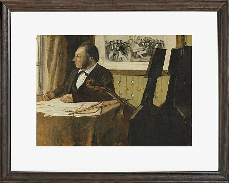 Edgar Degas - Der Cellist Pilet 1868 | Giclée Kunstdruck gerahmt
