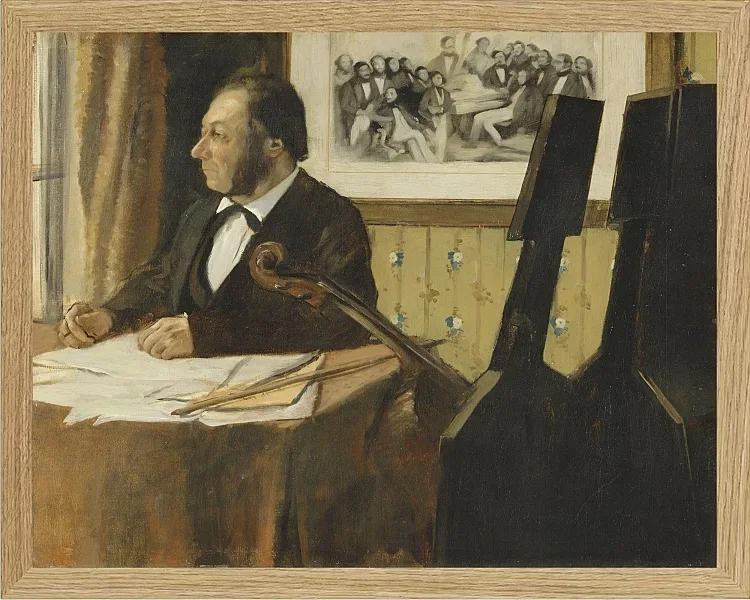 Edgar Degas - Der Cellist Pilet 1868 | Giclée Kunstdruck gerahmt