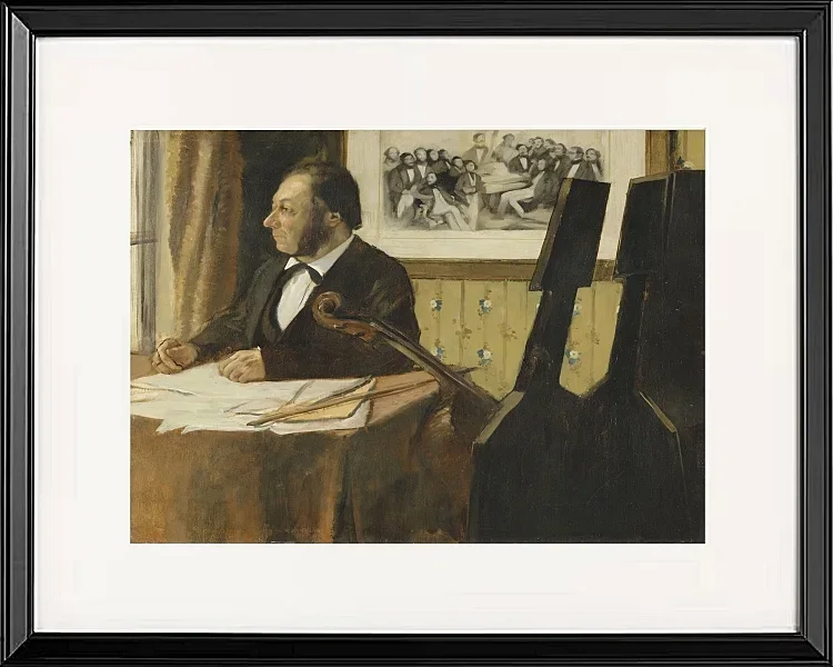 Edgar Degas - Der Cellist Pilet 1868 | Giclée Kunstdruck gerahmt