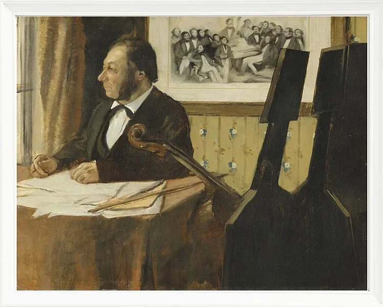 Edgar Degas - Der Cellist Pilet 1868 | Giclée Kunstdruck gerahmt
