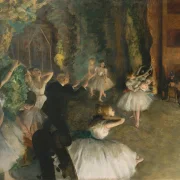 Edgar Degas - Die Probe des Balletts auf der Bühne 1874 | Giclée Kunstdruck gerahmt