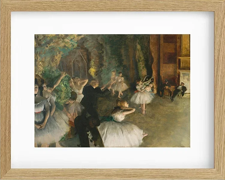 Edgar Degas - Die Probe des Balletts auf der Bühne 1874 | Giclée Kunstdruck gerahmt