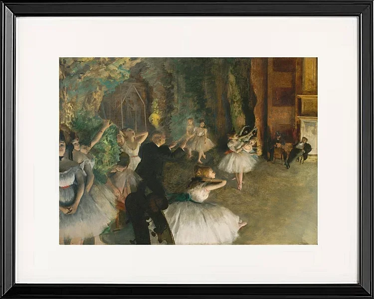 Edgar Degas - Die Probe des Balletts auf der Bühne 1874 | Giclée Kunstdruck gerahmt