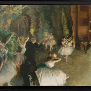 Edgar Degas - Die Probe des Balletts auf der Bühne 1874 | Giclée Kunstdruck gerahmt
