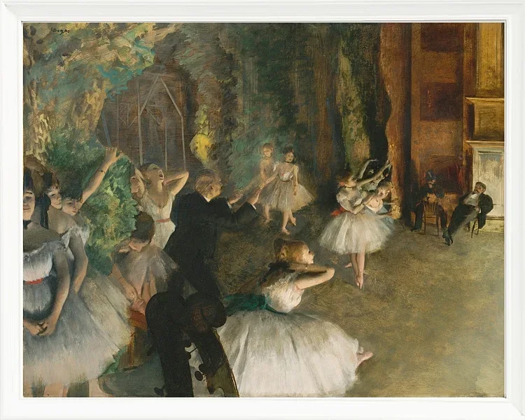 Edgar Degas - Die Probe des Balletts auf der Bühne 1874 | Giclée Kunstdruck gerahmt