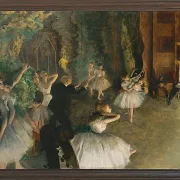 Edgar Degas - Die Probe des Balletts auf der Bühne 1874 | Giclée Kunstdruck gerahmt