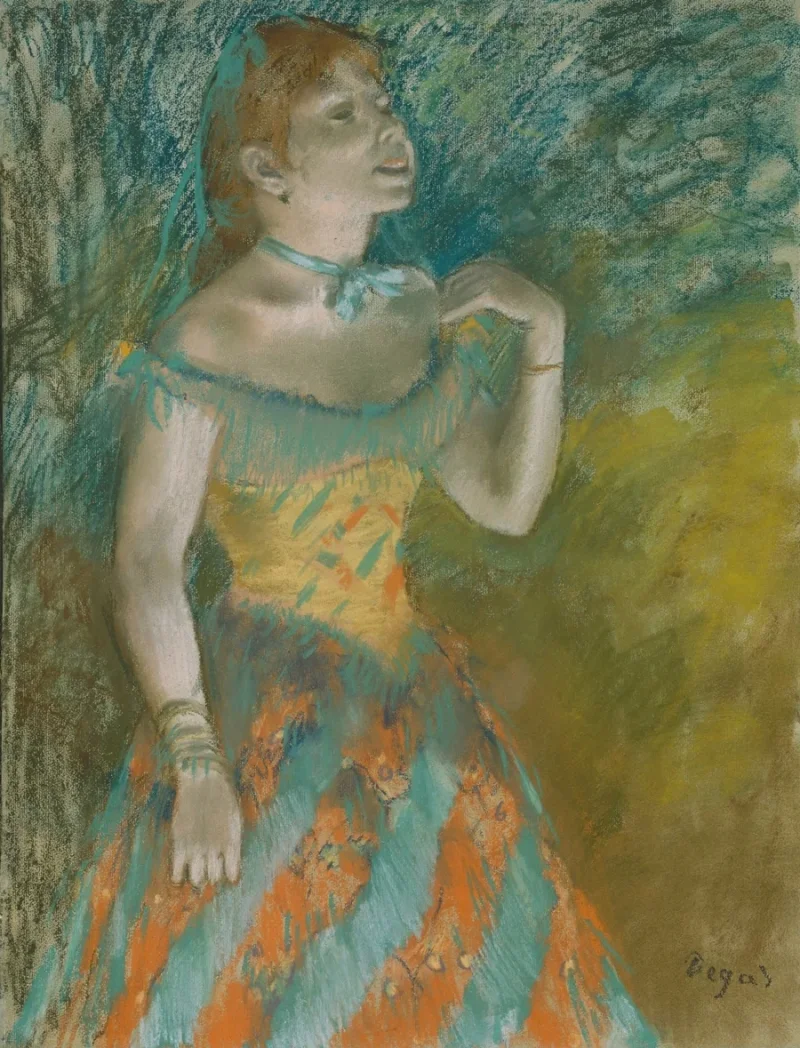 Edgar Degas - Die Sängerin in grün 1884 | Giclée Kunstdruck gerahmt