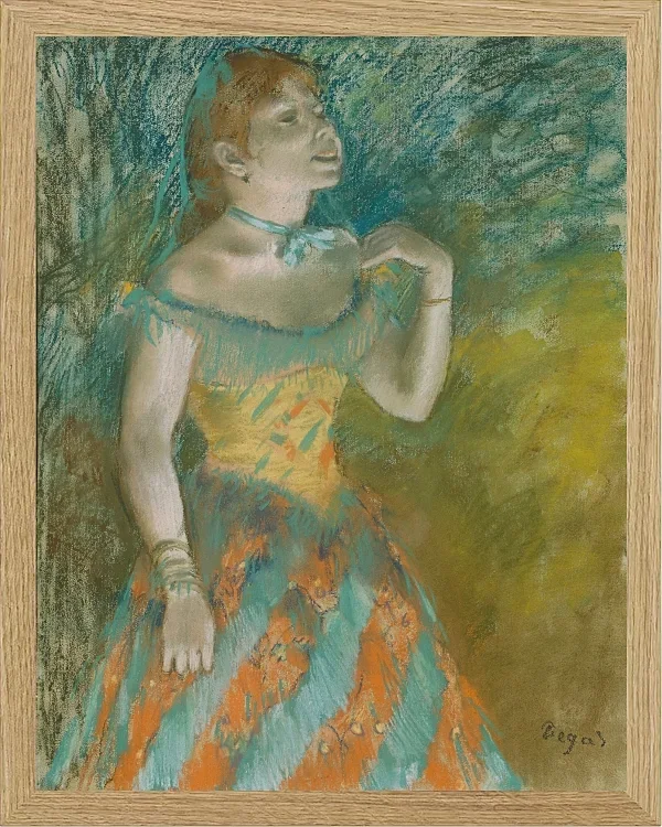 Edgar Degas - Die Sängerin in grün 1884 | Giclée Kunstdruck gerahmt
