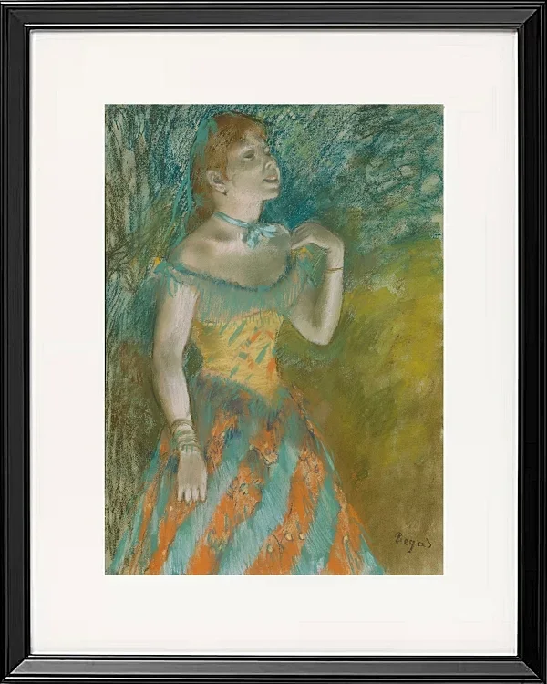 Edgar Degas - Die Sängerin in grün 1884 | Giclée Kunstdruck gerahmt