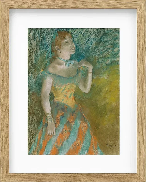 Edgar Degas - Die Sängerin in grün 1884 | Giclée Kunstdruck gerahmt