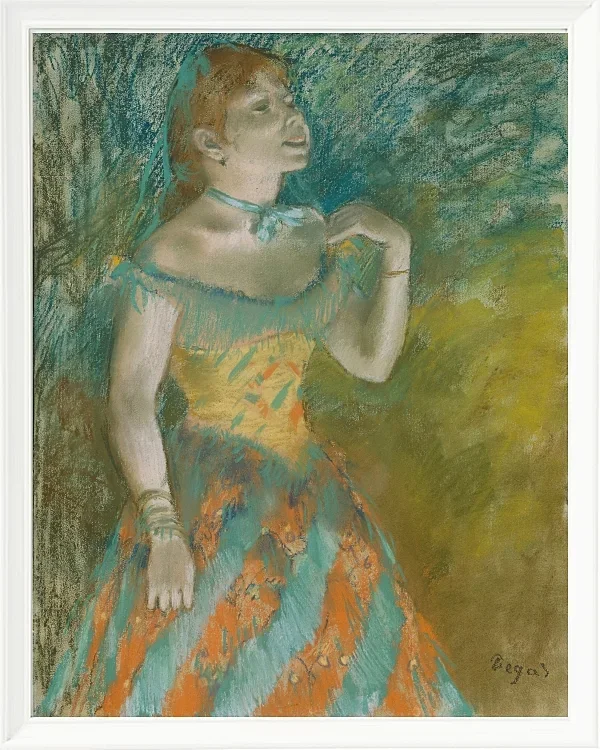 Edgar Degas - Die Sängerin in grün 1884 | Giclée Kunstdruck gerahmt