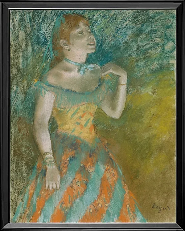 Edgar Degas - Die Sängerin in grün 1884 | Giclée Kunstdruck gerahmt