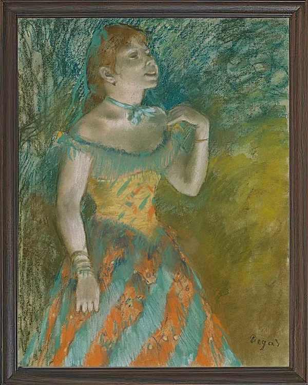 Edgar Degas - Die Sängerin in grün 1884 | Giclée Kunstdruck gerahmt