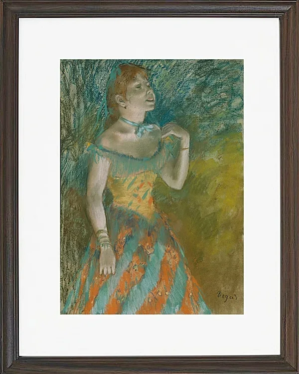 Edgar Degas - Die Sängerin in grün 1884 | Giclée Kunstdruck gerahmt