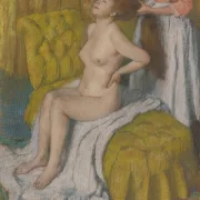 Edgar Degas - Eine Frau lässt sich die Haare kämmen 1886 | Giclée Kunstdruck gerahmt