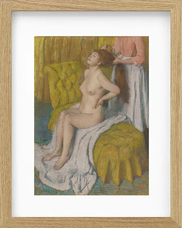 Edgar Degas - Eine Frau lässt sich die Haare kämmen 1886 | Giclée Kunstdruck gerahmt
